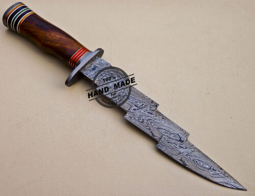 Damascus Bowie Knife Fixed Blade Handmade Damascus Steel Knife 1086 - Image 4