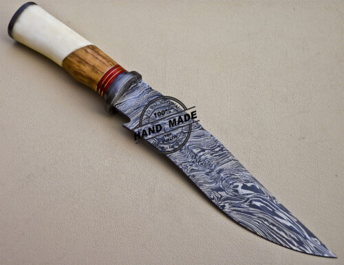 Damascus Skinner Knife Custom Handmade Damascus Steel Knife 1050 - Image 4