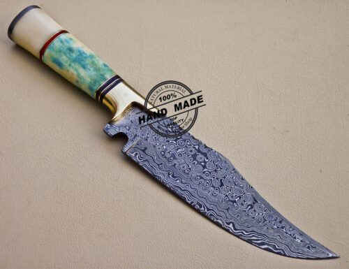 Damascus Skinner Knife Custom Handmade Damascus Steel Knife 1052 - Image 4