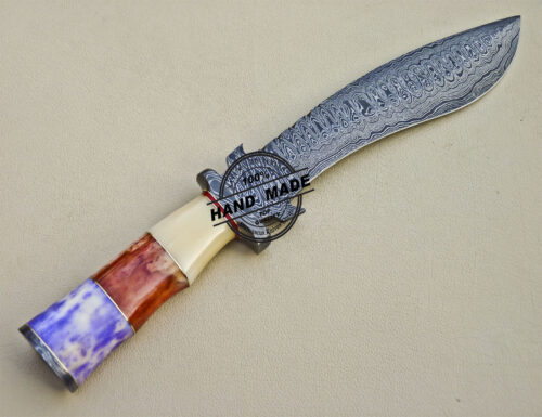 Custom Handmade Damascus Steel Hunting Damascus Bowie Knife 1046 - Image 5