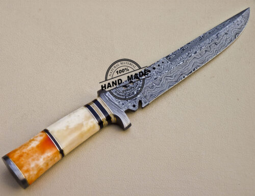 Custom Handmade Damascus Steel Hunting Damascus Skinner Knife 1055 - Image 5