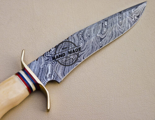 Damascus Skinner Knife Custom Handmade Damascus Steel Knife 1062 - Image 5