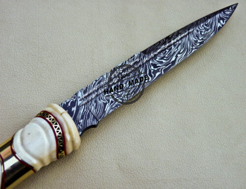 Fixed Blade Damascus Skinner Knife Custom Handmade Damascus Steel Knife 1066 - Image 5