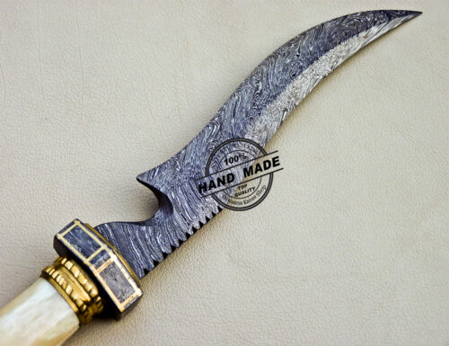 New Damascus Bowie Knife Custom Handmade Damascus Steel Knife 1070 - Image 5