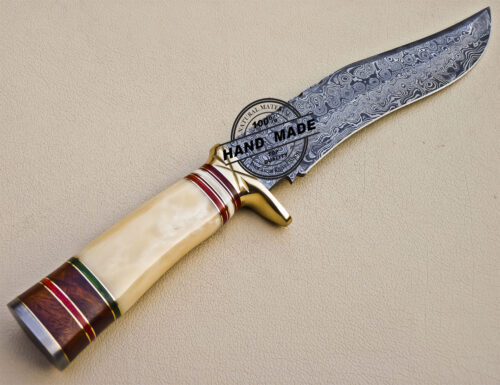 Damascus Skinner Knife Custom Handmade Damascus Knife 1048 - Image 5
