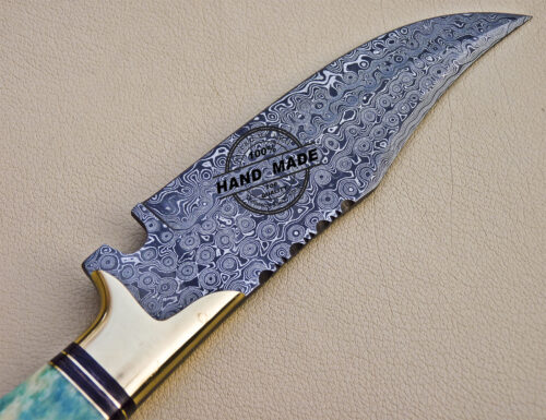 Damascus Skinner Knife Custom Handmade Damascus Steel Knife 1052 - Image 5