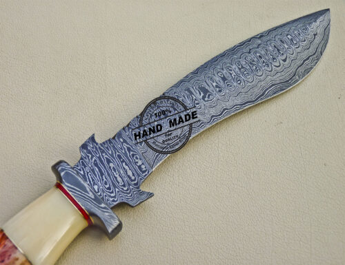Custom Handmade Damascus Steel Hunting Damascus Bowie Knife 1046 - Image 6