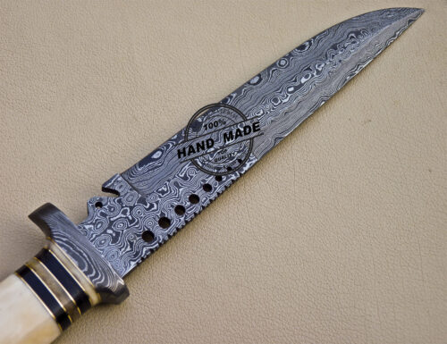 Custom Handmade Damascus Steel Hunting Damascus Skinner Knife 1055 - Image 6