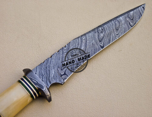 Damascus Skinner Knife Custom Handmade Damascus Steel Hunting Knife 1061 - Image 6