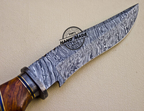 Fixed Damascus Skinner Knife Custom Handmade Damascus Steel Knife 1064 - Image 6