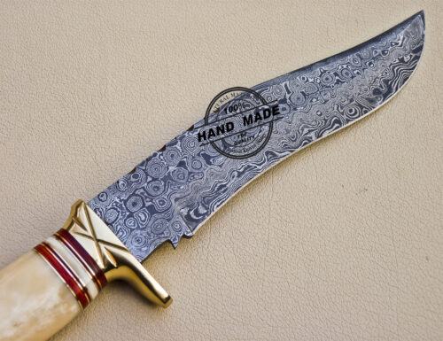 Damascus Skinner Knife Custom Handmade Damascus Knife 1048 - Image 6
