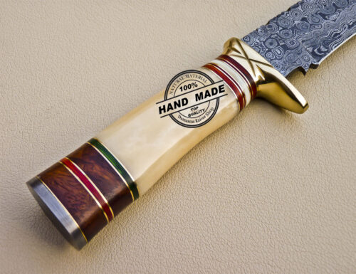 Damascus Skinner Knife Custom Handmade Damascus Knife 1048 - Image 7