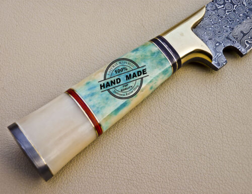 Damascus Skinner Knife Custom Handmade Damascus Steel Knife 1052 - Image 7