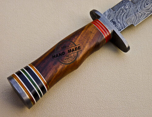 Damascus Bowie Knife Fixed Blade Handmade Damascus Steel Knife 1086 - Image 8