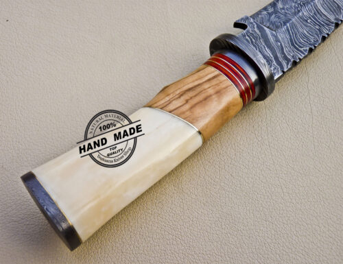 Damascus Skinner Knife Custom Handmade Damascus Steel Knife 1050 - Image 8