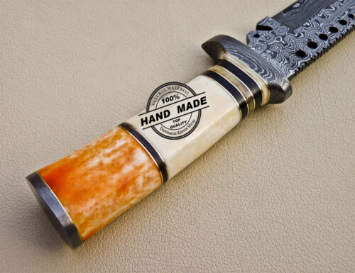 Custom Handmade Damascus Steel Hunting Damascus Skinner Knife 1055 - Image 8