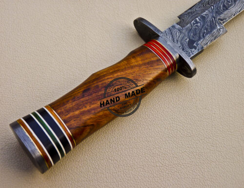 Damascus Bowie Knife Fixed Blade Handmade Damascus Steel Knife 1086 - Image 9