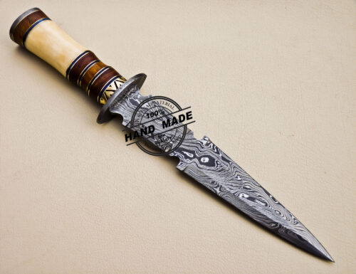 Damascus Dagger Knife Custom Handmade Damascus Steel Knife 1081 - Image 4