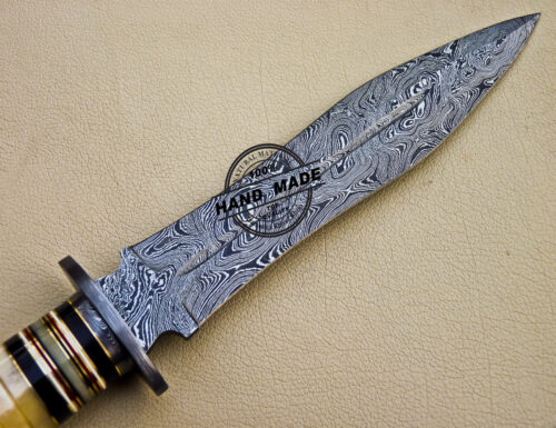 Damascus Dagger Knife Custom Handmade Damascus Steel Hunting Knife 1087 - Image 6