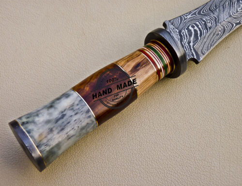 Damascus Dagger Knife Custom Handmade Damascus Steel Knife 1079 - Image 6