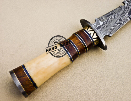 Damascus Dagger Knife Custom Handmade Damascus Steel Knife 1081 - Image 6