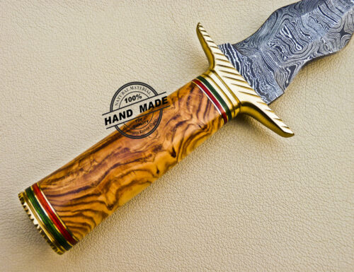 Damascus Dagger Knife Custom Handmade Damascus Steel Hunting Knife 1084 - Image 7