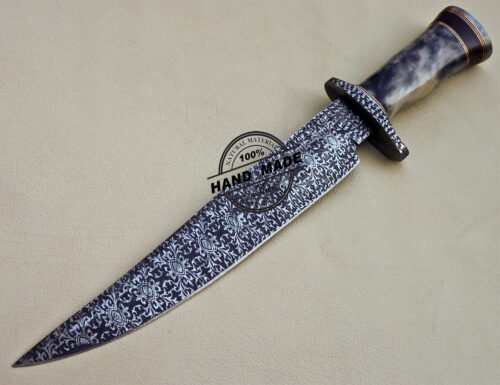 Damascus Bowie Knife Custom Handmade Damascus Steel Bowie Knife 1600 - Image 3
