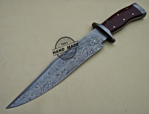 Damascus Bowie Knife Custom Handmade Damascus Steel Hunting Bowie Knife 1610 - Image 3