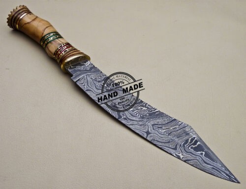 Fancy Damascus Bowie Knife Custom Handmade Damascus Steel Knife 1620 - Image 4