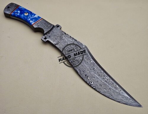 New Damascus Bowie Knife Custom Handmade Damascus Steel With Corain Handle 1623 - Image 4