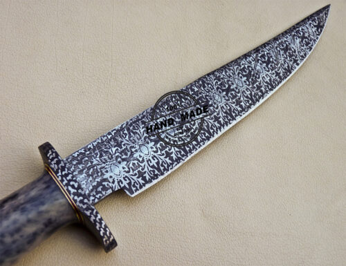 Damascus Bowie Knife Custom Handmade Damascus Steel Bowie Knife 1600 - Image 5