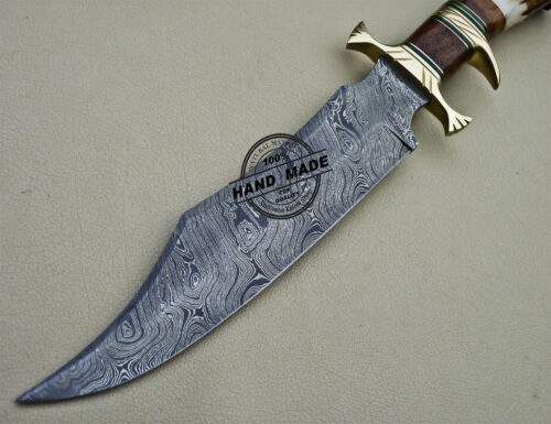 Professional Damascus Bowie Knife Custom Handmade Damascus Steel Knife 1622 - Image 5