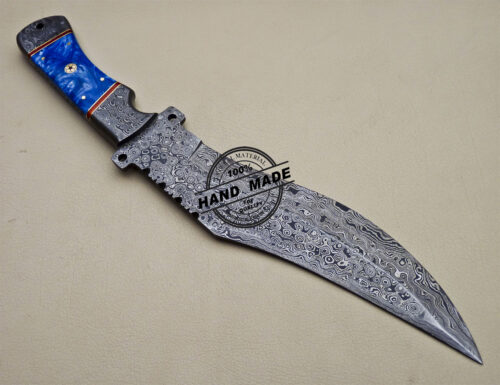 New Damascus Bowie Knife Custom Handmade Damascus Steel With Corain Handle 1623 - Image 5