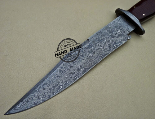 Damascus Bowie Knife Custom Handmade Damascus Steel Hunting Bowie Knife 1610 - Image 5