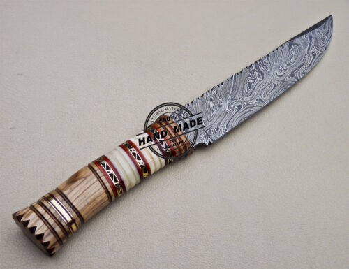 Fancy Damascus Bowie Knife Custom Handmade Damascus Steel Knife 1614 - Image 5