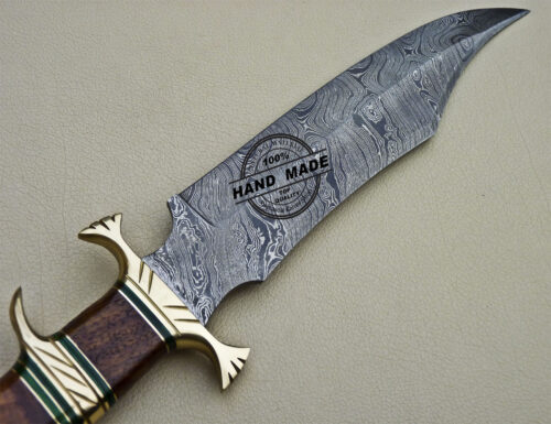 Professional Damascus Bowie Knife Custom Handmade Damascus Steel Knife 1622 - Image 6