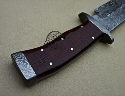 Damascus Bowie Knife Custom Handmade Damascus Steel Hunting Bowie Knife 1610 - Image 6