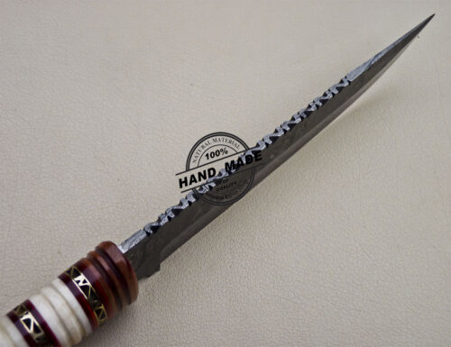 Fancy Damascus Bowie Knife Custom Handmade Damascus Steel Knife 1614 - Image 6