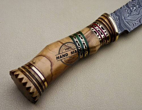 Fancy Damascus Bowie Knife Custom Handmade Damascus Steel Knife 1620 - Image 7