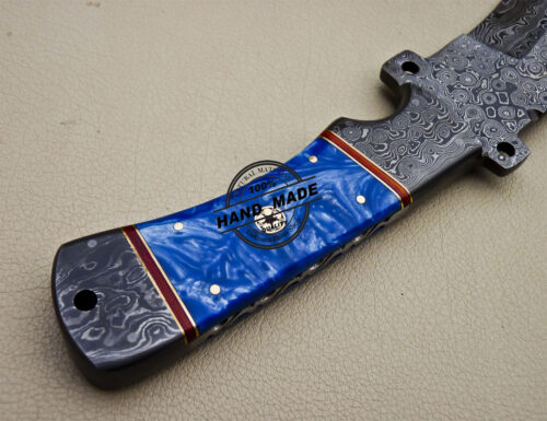 New Damascus Bowie Knife Custom Handmade Damascus Steel With Corain Handle 1623 - Image 7