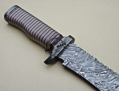 Damascus Bowie Knife Custom Handmade Damascus Steel Knife 1612 - Image 7