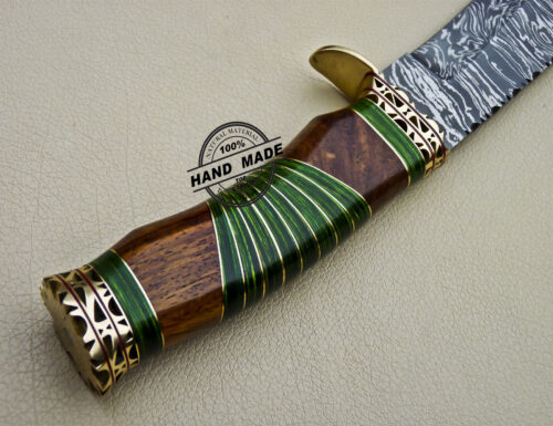 Fancy Damascus Bowie Knife Custom Handmade Damascus Steel Knife 1615 - Image 7
