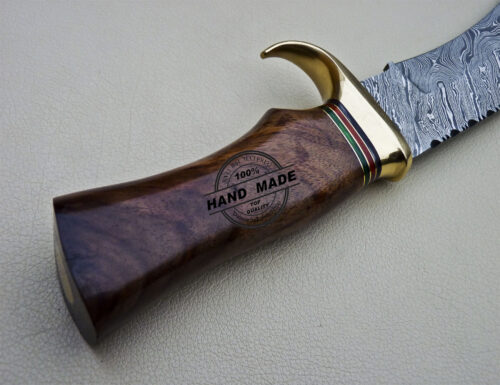 Damascus Kukri Knife Custom Handmade Damascus Steel Knife 1617 - Image 7