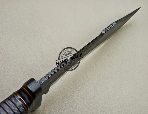 Damascus Bowie Knife Custom Handmade Damascus Steel Knife 1612 - Image 8