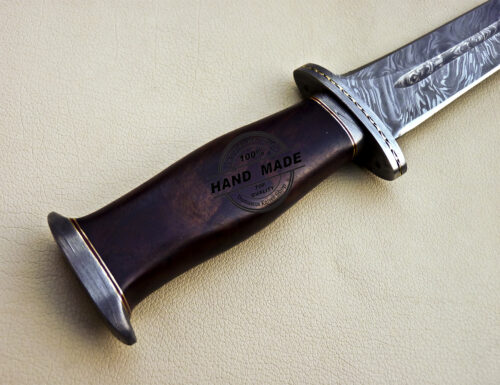 Damascus Dagger Knife Custom Handmade Damascus Steel Hunting Knife 1601 - Image 6
