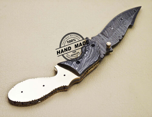 Damascus Folding Blank Blade Knife Custom Handmade Knife 1624 - Image 4