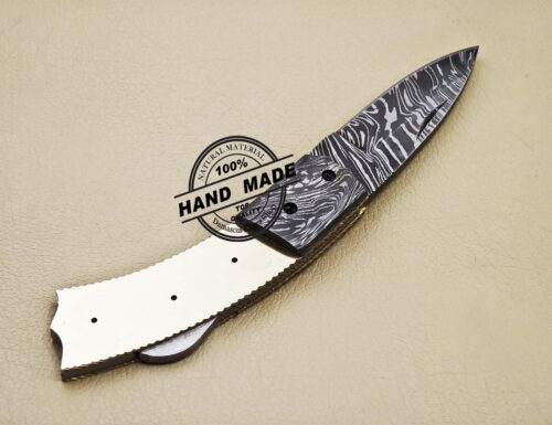 Damascus Folding Blank Blade Knife Custom Handmade Knife 1626 - Image 5