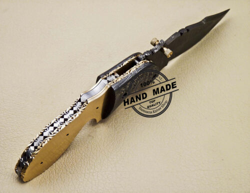 Damascus Folding Blank Blade Knife Custom Handmade Knife 1624 - Image 5