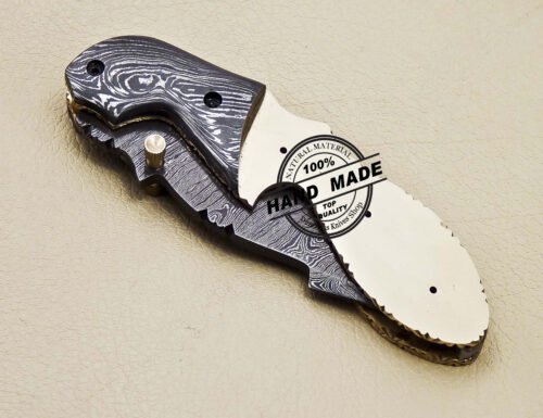 Damascus Folding Blank Blade Knife Custom Handmade Knife 1624 - Image 6