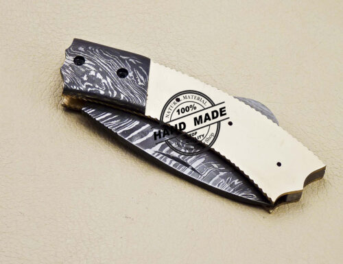 Damascus Folding Blank Blade Knife Custom Handmade Knife 1626 - Image 7